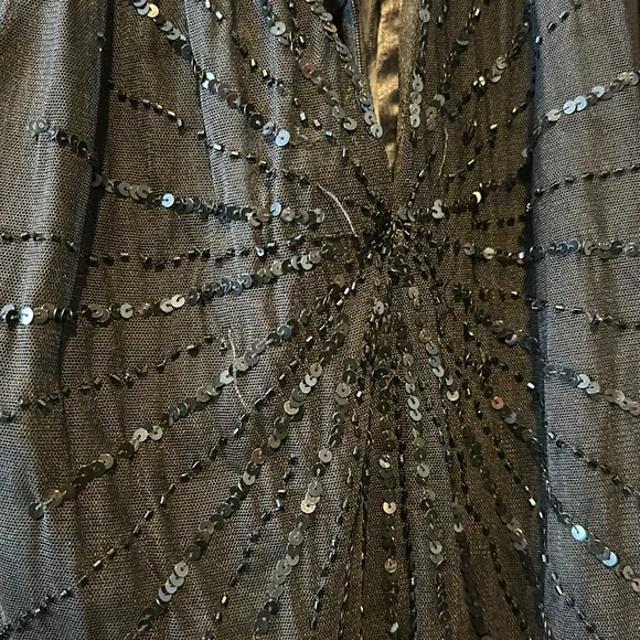 BCBGmaxazaria Small black halter beaded sequin beads top sheer - Picture 8 of 8